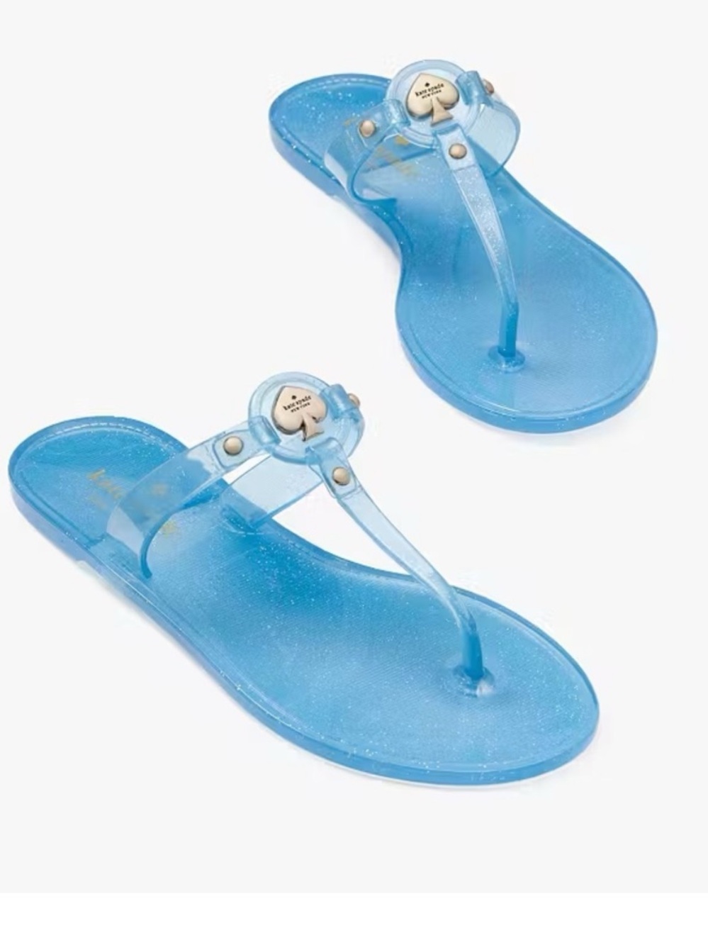 ♠️🩵♠️ KATE SPADE Kendall GLITTER Jelly T-Strap Sandal ♠️🩵♠️ NWT ♠️🩵♠️ - Picture 9 of 16